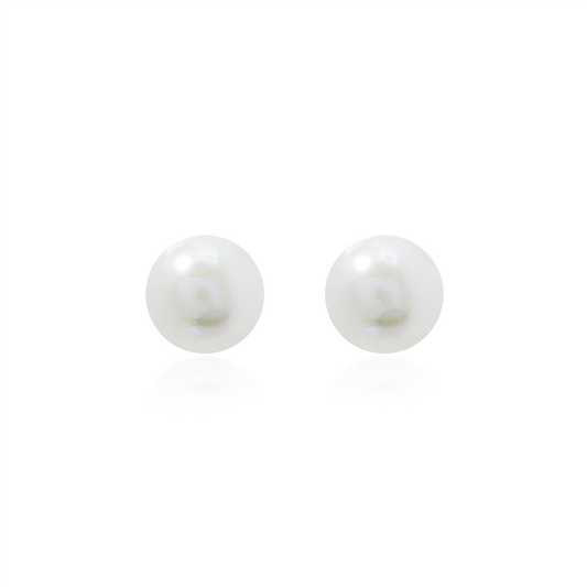 Brinco botão pérolas barrocas 1cm