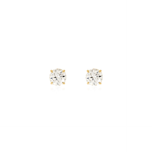 Brinco ponto de luz moissanite 6.5 mm