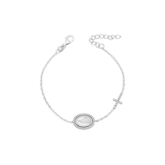 Pulseira Medalha Nossa Senhora moissanite