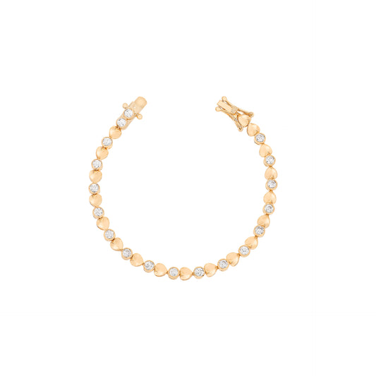 Pulseira plaquinha corações de 3mm