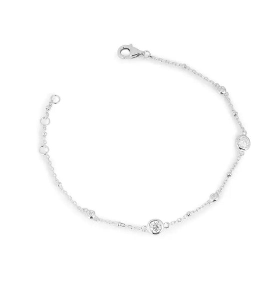 Pulseira pontos de luz Moissanite