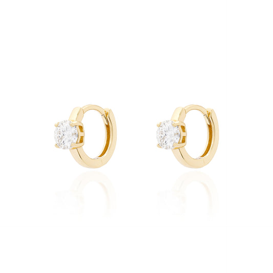 Argola ponto de luz Moissanite 5mm