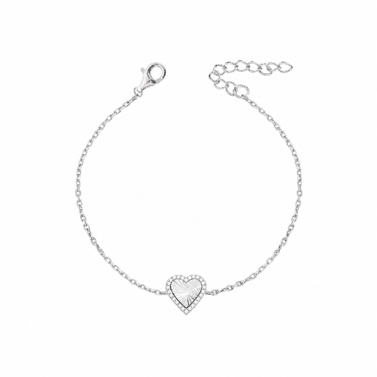 Pulseira coração raiado