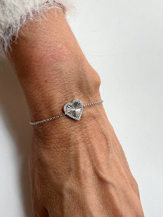 Pulseira coração raiado