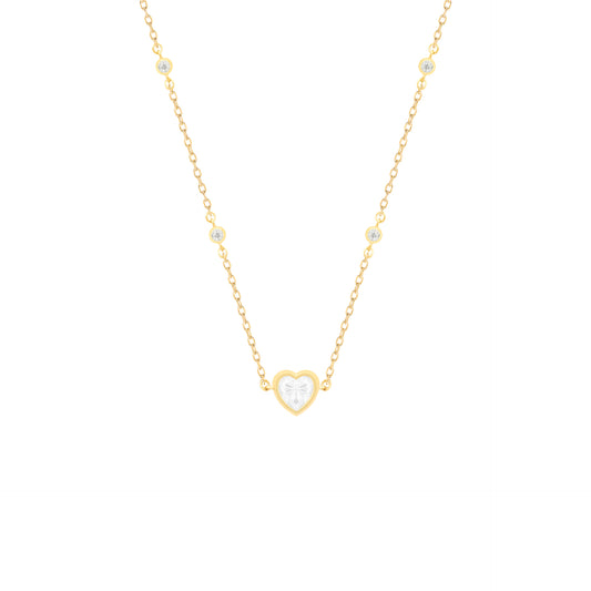 Choker coração moissanite