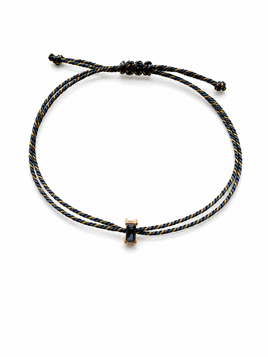 Pulseira fio de seda safira azul