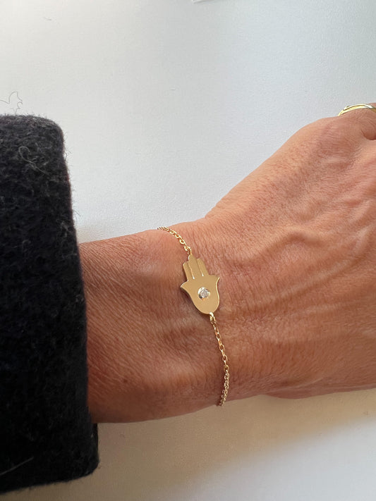 Pulseira Hamsa ( mão de Fátima )