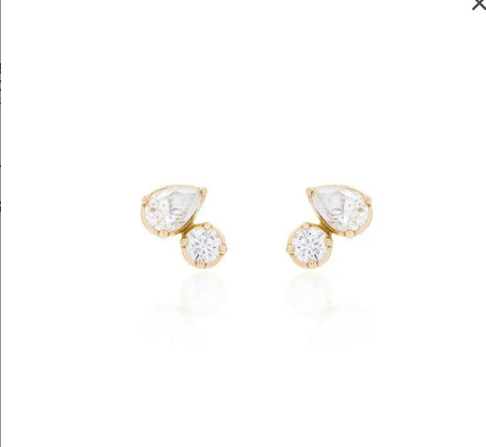 Brinco ponto de gota moissanite