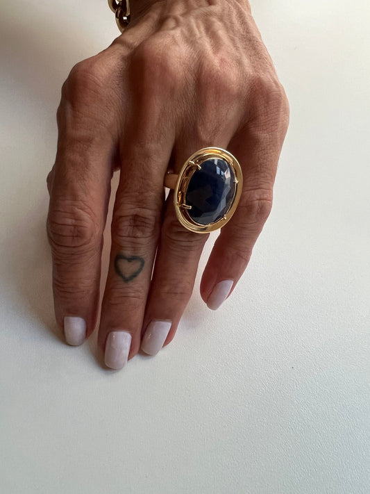 Anel pedra Safira - Helen Gordilho