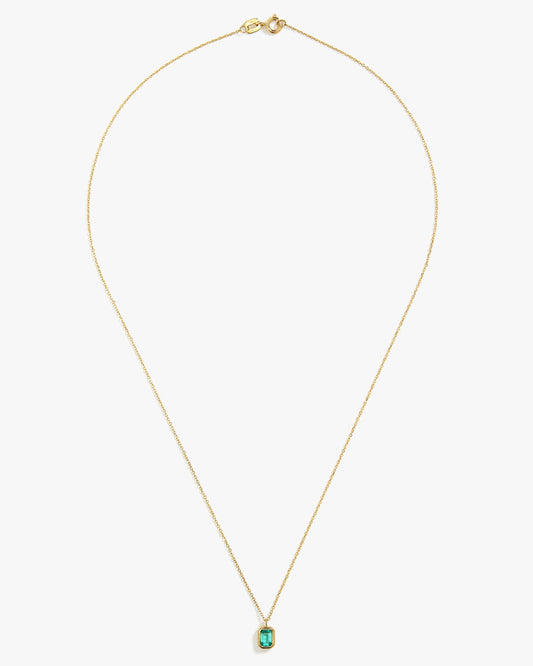 colar ouro 18k e esmeralda octagonal - Helen Gordilho