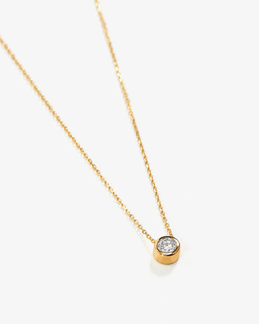 Colar ponto de luz de brilhante ouro 18k (3,0mm) - Helen Gordilho