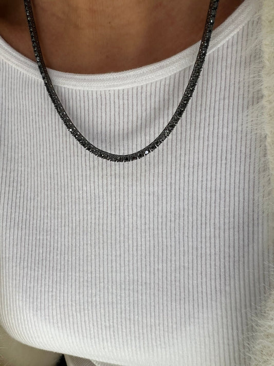 Colar Riviera zircônia Negra - Helen Gordilho