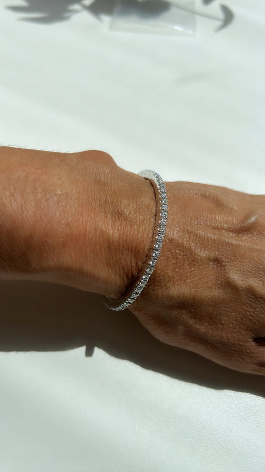 Pulseira moissanite stretch tam g - Helen Gordilho