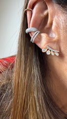 Earcuff pétalas Moissanites