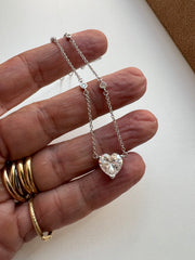 Colar coração moissanite
