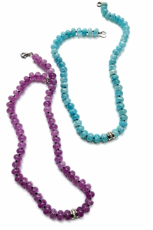 Colar pedras com Moissanites
