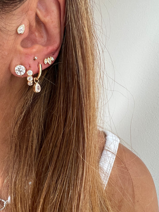 Brinco Olive Marquise Studs