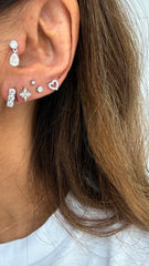 Trio piercing moissanite