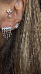 Brinco pétalas Moissanite