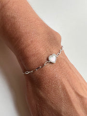 Pulseira coração corrente elos