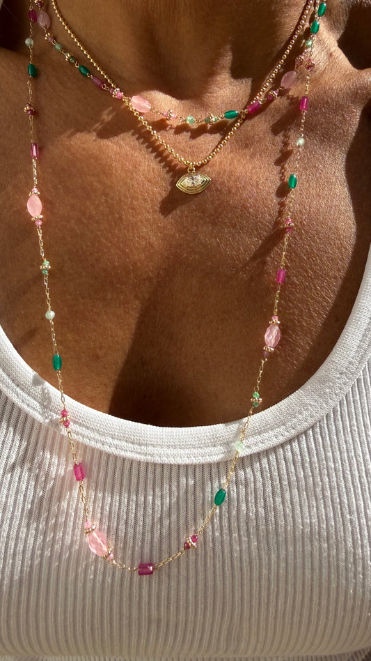 colar pedras jardim longo