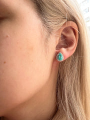 Brinco moissanite pedra Paraíba