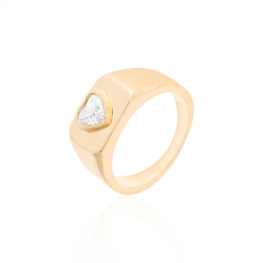 Anel mindinho Heart moissanite