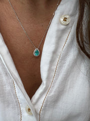 Colar moissanite pedra Paraíba