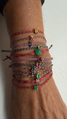 Pulseira fio de seda rubi