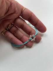 Pulseira fio de seda Estrela de David