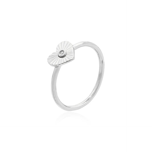 Anel coração Radiante