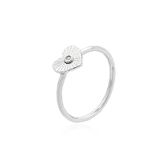 Anel coração Radiante