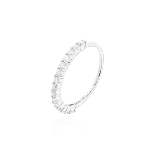 Anel meia aliança moissanites 2mm