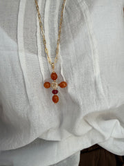 Pingente crucifixo pedras naturais