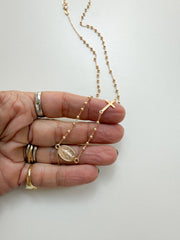 Colar modelo terço bolinhas