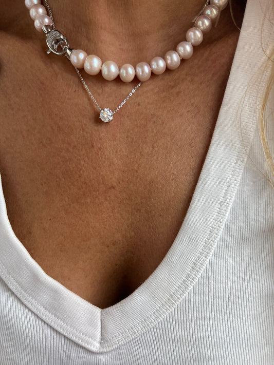 Ponto de luz moissanite 6.5 mm 6 garras