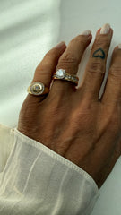 Anel dedinho disco moissanite