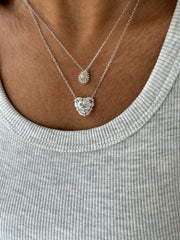 Colar gota Princess moissanite