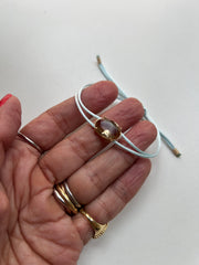 Pulseira fio de seda pedras ovais ( REPOSIÇÃO EM BREVE)