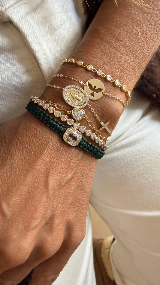 Pulseira ponto de luz Moissanite