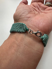 Pulseira macramé pedras naturais/moissanite