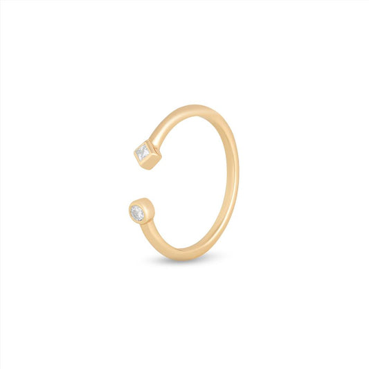Anel Duo moissanite