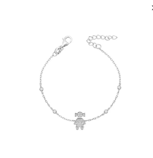 Pulseira Menina e menino moissanite