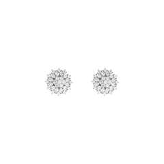 Brinco moissanite flor 6 pétalas