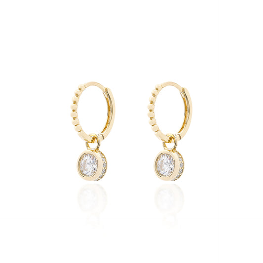 Argola bolinha moissanite