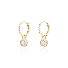 Argola bolinha moissanite