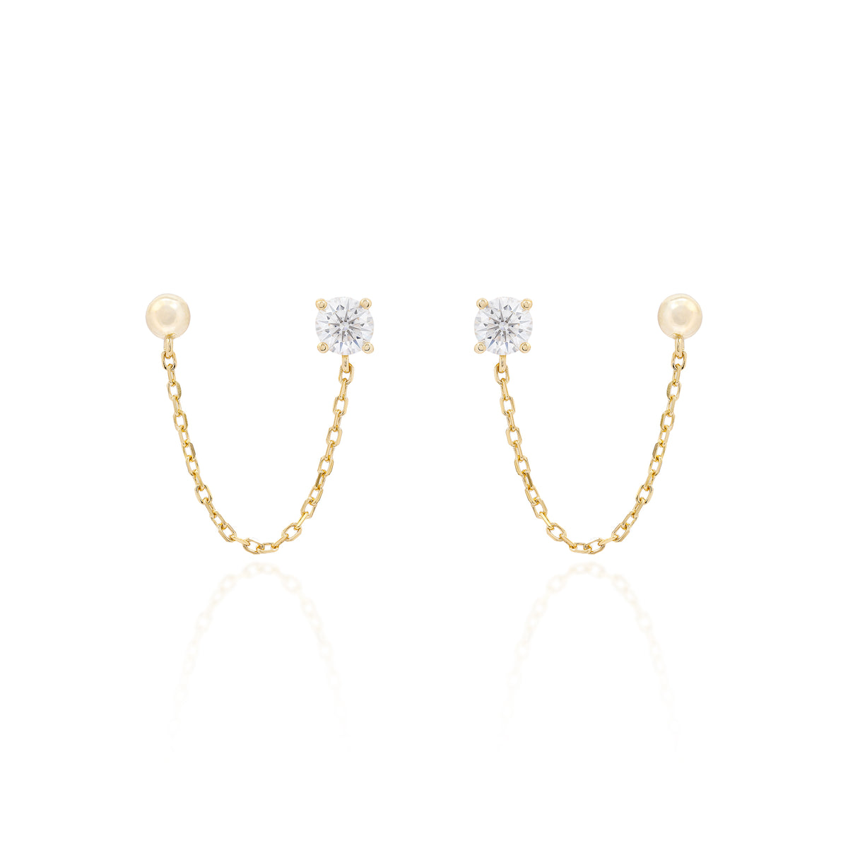 Brinco corrente moissanite Zoe