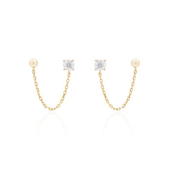 Brinco corrente moissanite Zoe