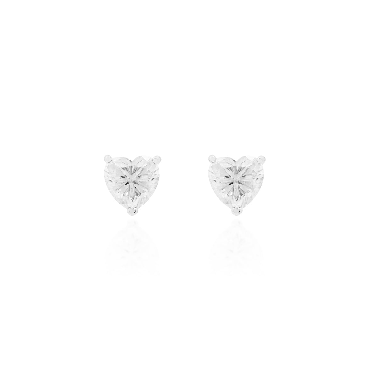 Brinco coração moissanite