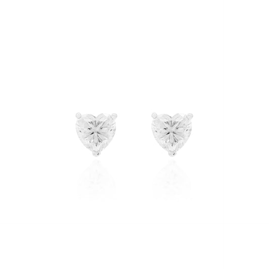 Brinco coração moissanite